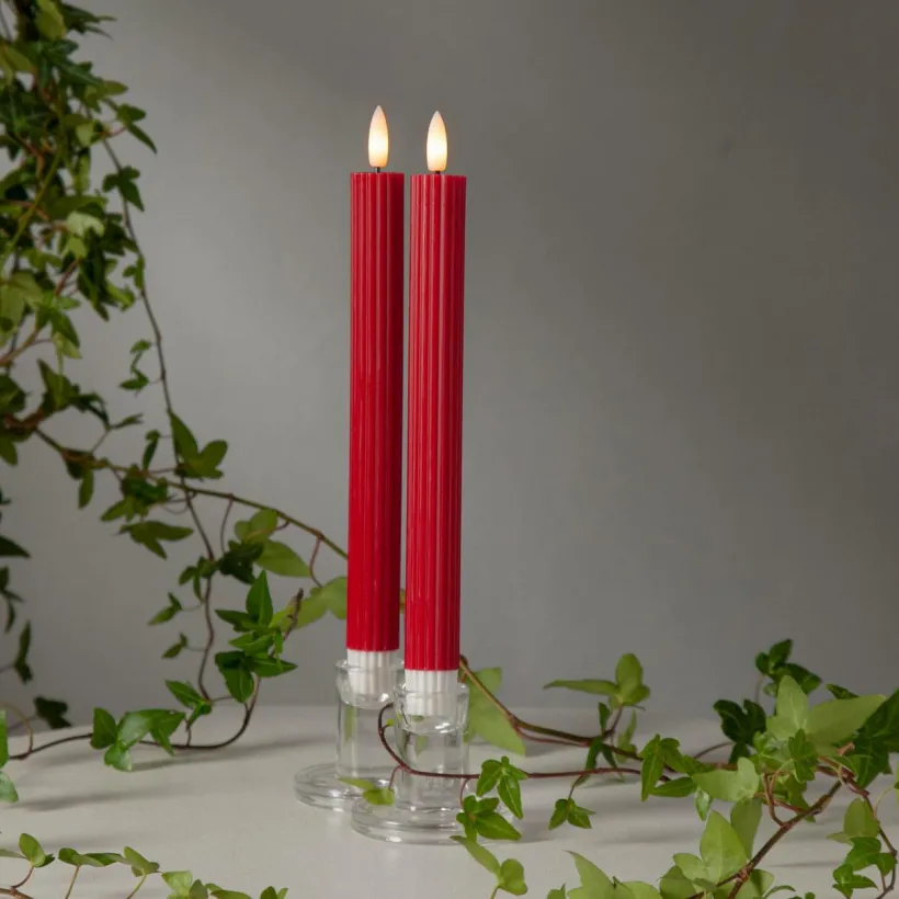 Jotex Kynttilät|Jouluvalot^Antiikkikynttilät LED Flamme Stripe, 2/pakk.