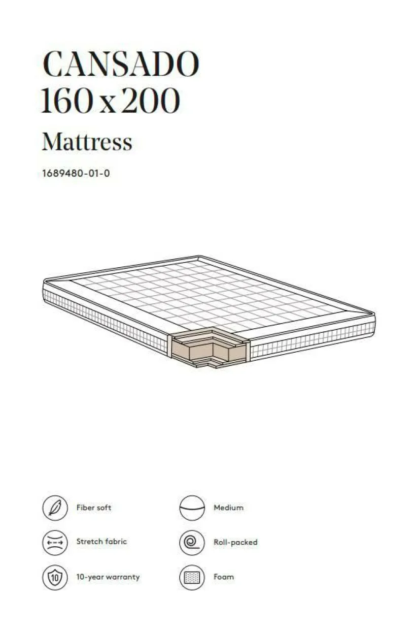 Jotex Joustinpatjat^CANSADO Vaahtokumipatja Medium 160x200 Cm
