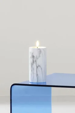 Jotex Kynttilät^FLAMME MARBLE Pöytäkynttilä LED, 17,5 Cm