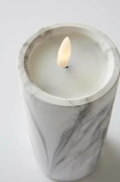 Jotex Kynttilät^FLAMME MARBLE Pöytäkynttilä LED, 17,5 Cm