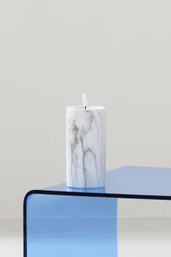 Jotex Kynttilät^FLAMME MARBLE Pöytäkynttilä LED, 17,5 Cm