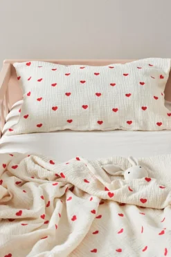 Jotex Lasten Vuodevaatteet^HEARTS MINI Tyynyliina 55x35 Cm - Ekologinen