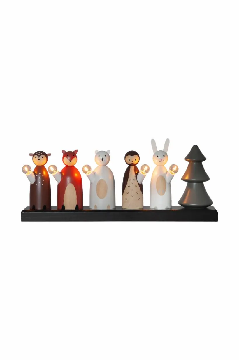 Jotex Jouluvalot^Sähkökynttelikkö Forest Friends 19 Cm