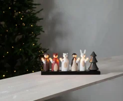 Jotex Jouluvalot^Sähkökynttelikkö Forest Friends 19 Cm