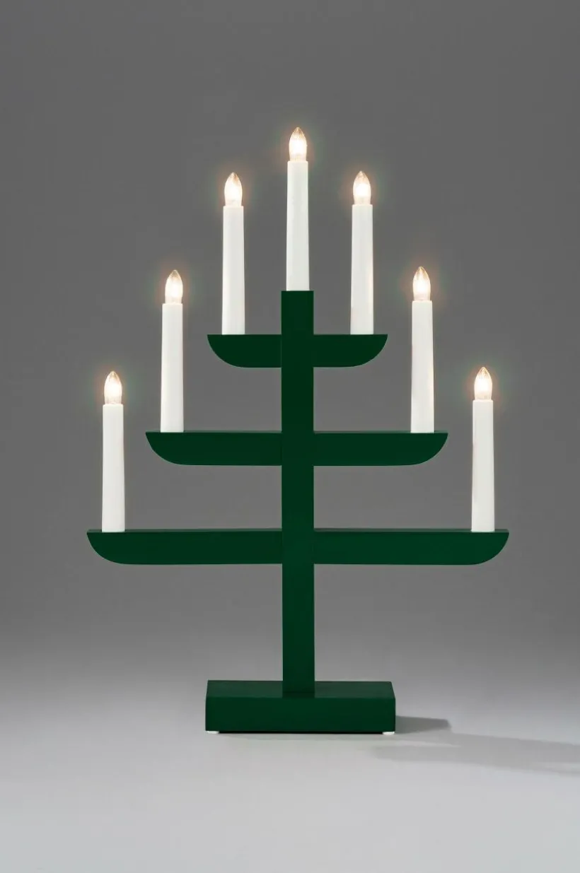 Jotex Jouluvalot^Sähkökynttelikkö Puuta, 7 Lamppua 46 Cm