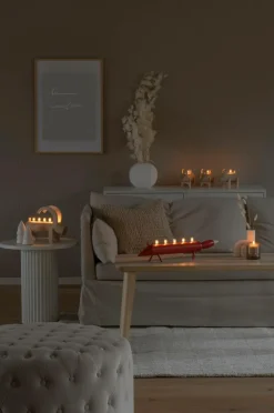 Jotex Jouluvalot^Sähkökynttelikkö Puuta, 5 Lamppua, Kettu 12,8 Cm