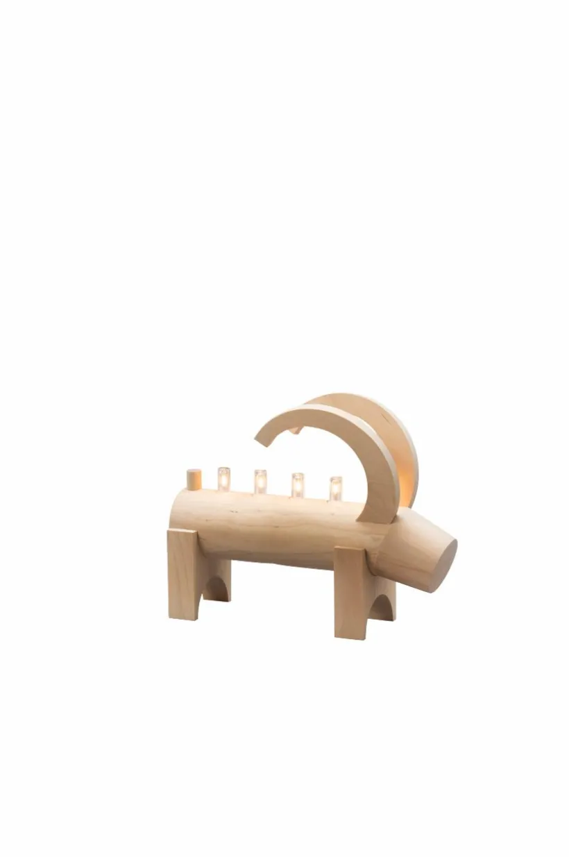 Jotex Jouluvalot^Sähkökynttelikkö Puuta, 5 Lamppua, 22,7 Cm