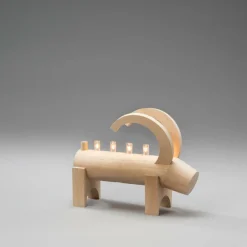 Jotex Jouluvalot^Sähkökynttelikkö Puuta, 5 Lamppua, 22,7 Cm