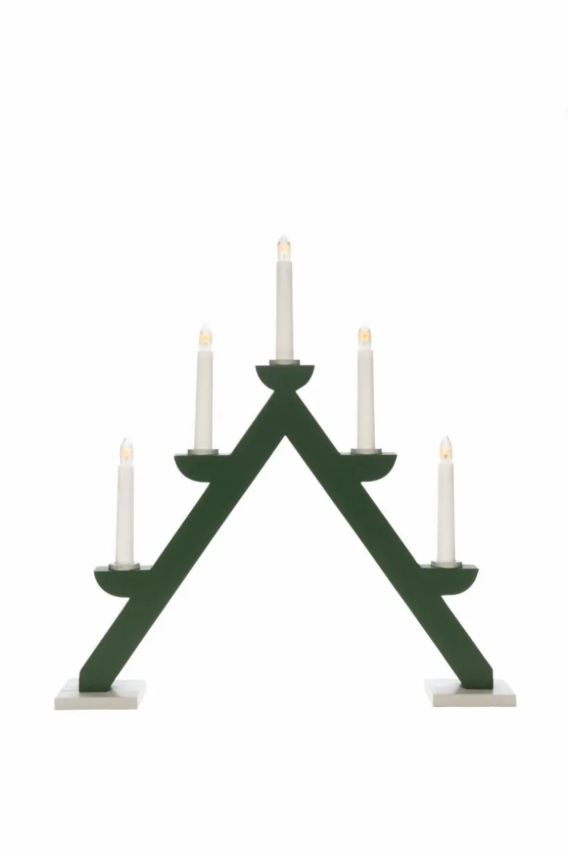 Jotex Jouluvalot^Sähkökynttelikkö Puuta, 5 Lamppua 44 Cm